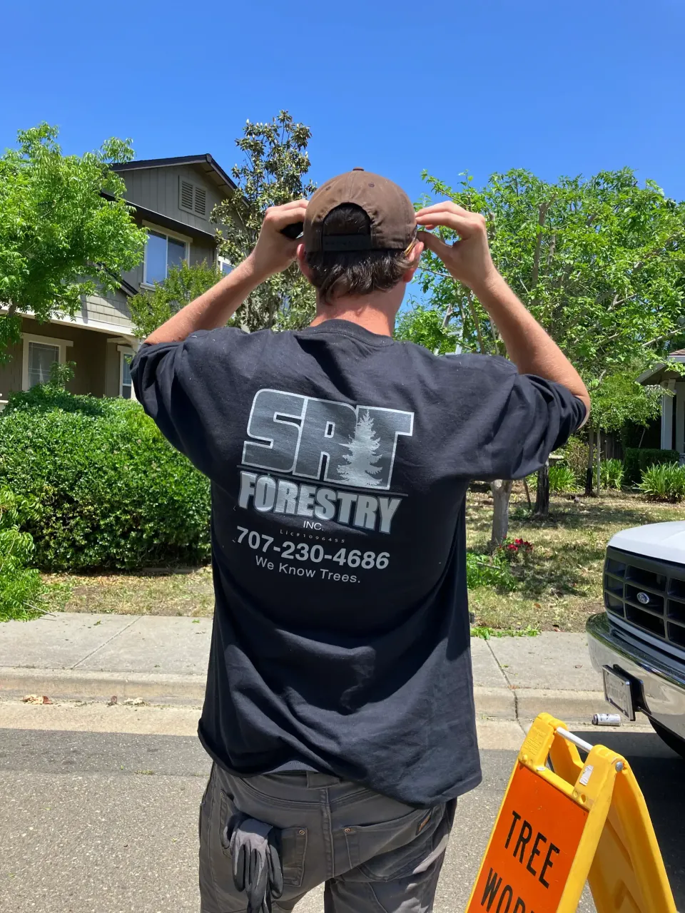 SRT Forestry crew member at a tree-work site